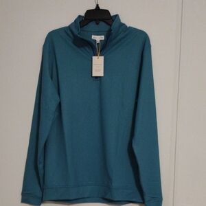 Peter Millar Teal Zip-Up Sweater